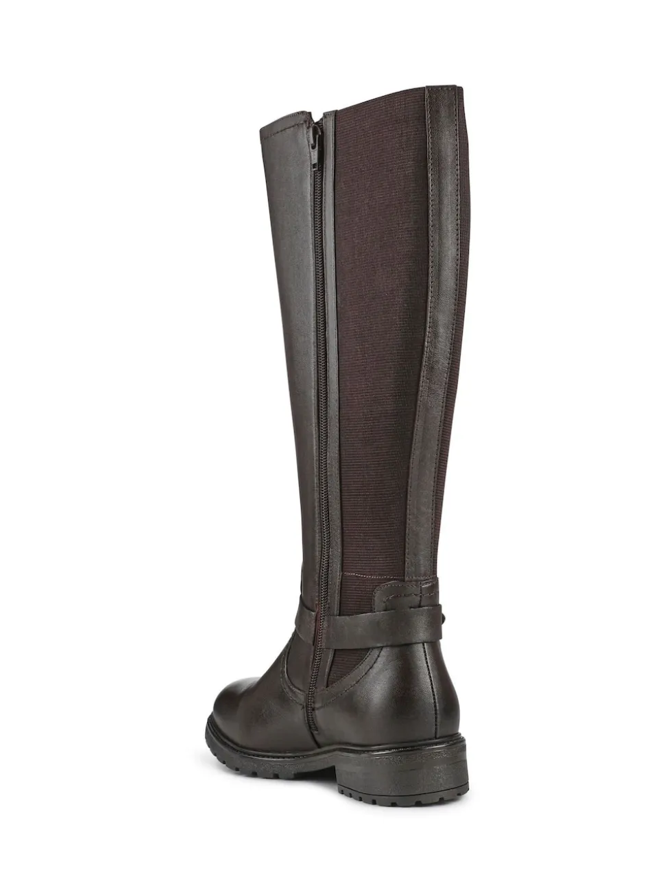 Pavers Brown Wide Fit Leather Elasticated Long Boots