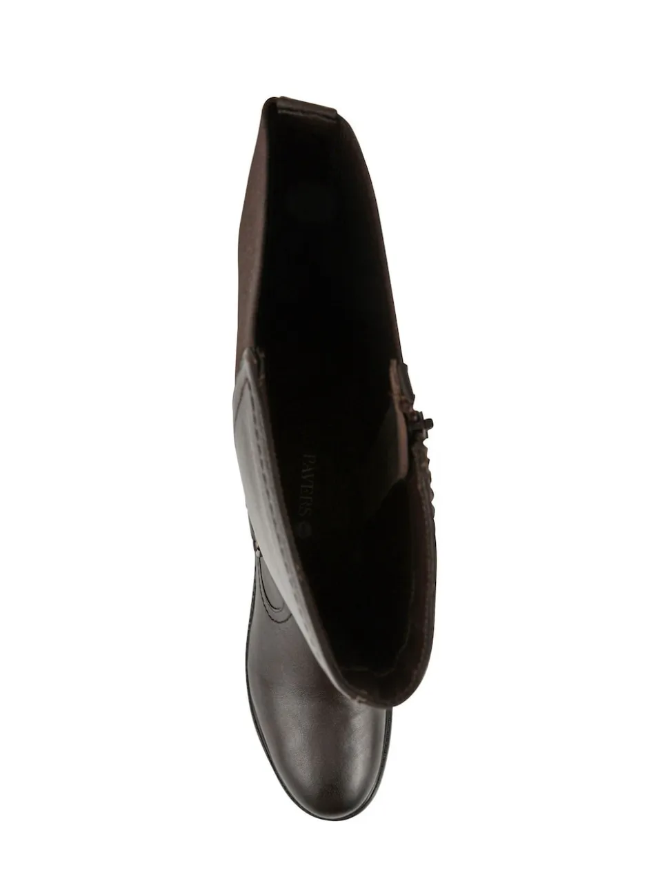 Pavers Brown Wide Fit Leather Elasticated Long Boots