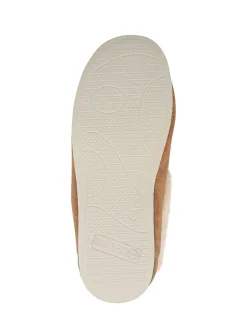 Pavers Brown Wide Fit Memory Foam Cosy Slippers