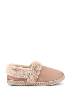 Pavers Cream Warm Lined Memory Foam Slippers