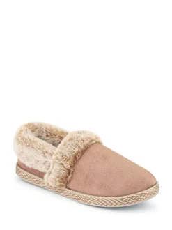 Pavers Cream Warm Lined Memory Foam Slippers