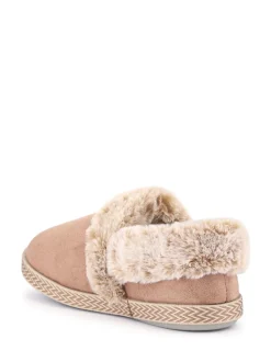 Pavers Cream Warm Lined Memory Foam Slippers