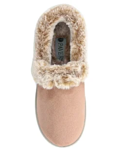 Pavers Cream Warm Lined Memory Foam Slippers
