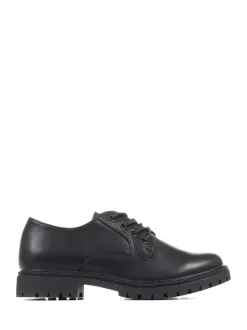 Pavers Dark Black Pavers Lightweight Lace-Up Black Shoes