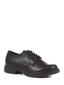 Pavers Dark Black Pavers Lightweight Lace-Up Black Shoes