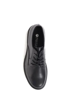 Pavers Dark Black Pavers Lightweight Lace-Up Black Shoes
