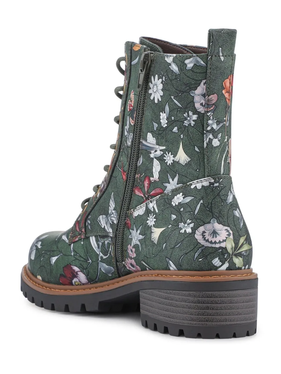 Pavers Green Wide Fit Lace-Up Ankle Boots
