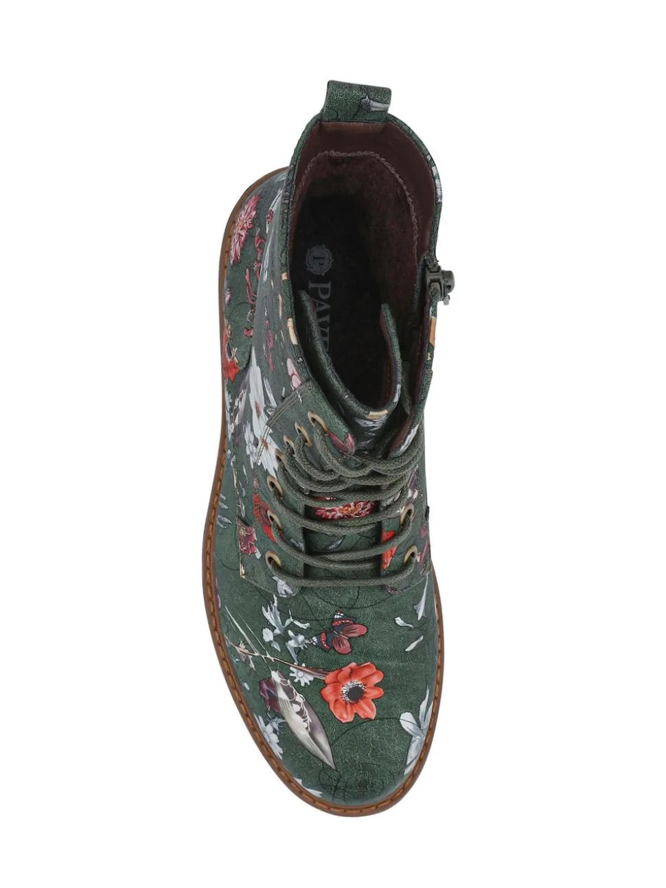 Pavers Green Wide Fit Lace-Up Ankle Boots