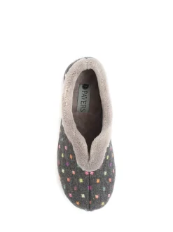 Pavers Grey Polka Dot Slippers