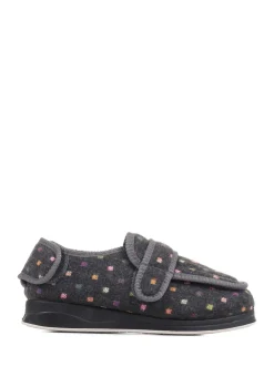 Pavers Grey Touch Fastening Full Slippers