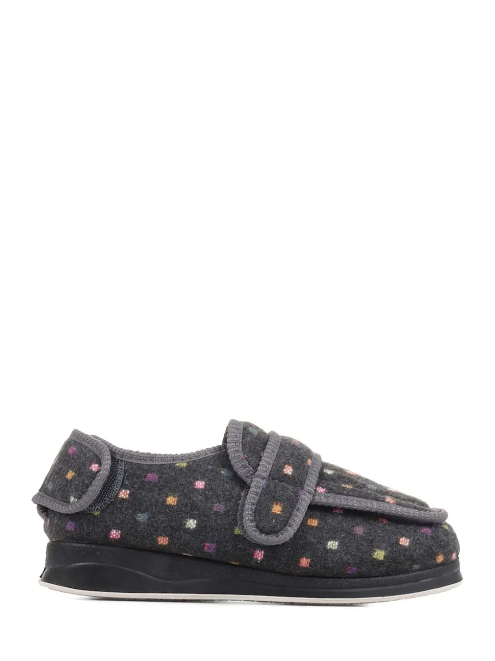 Pavers Grey Touch Fastening Full Slippers