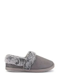 Pavers Grey Warm Lined Memory Foam Slippers