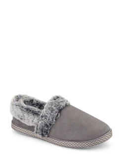 Pavers Grey Warm Lined Memory Foam Slippers