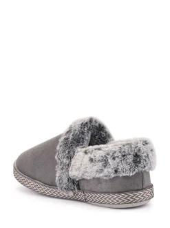 Pavers Grey Warm Lined Memory Foam Slippers