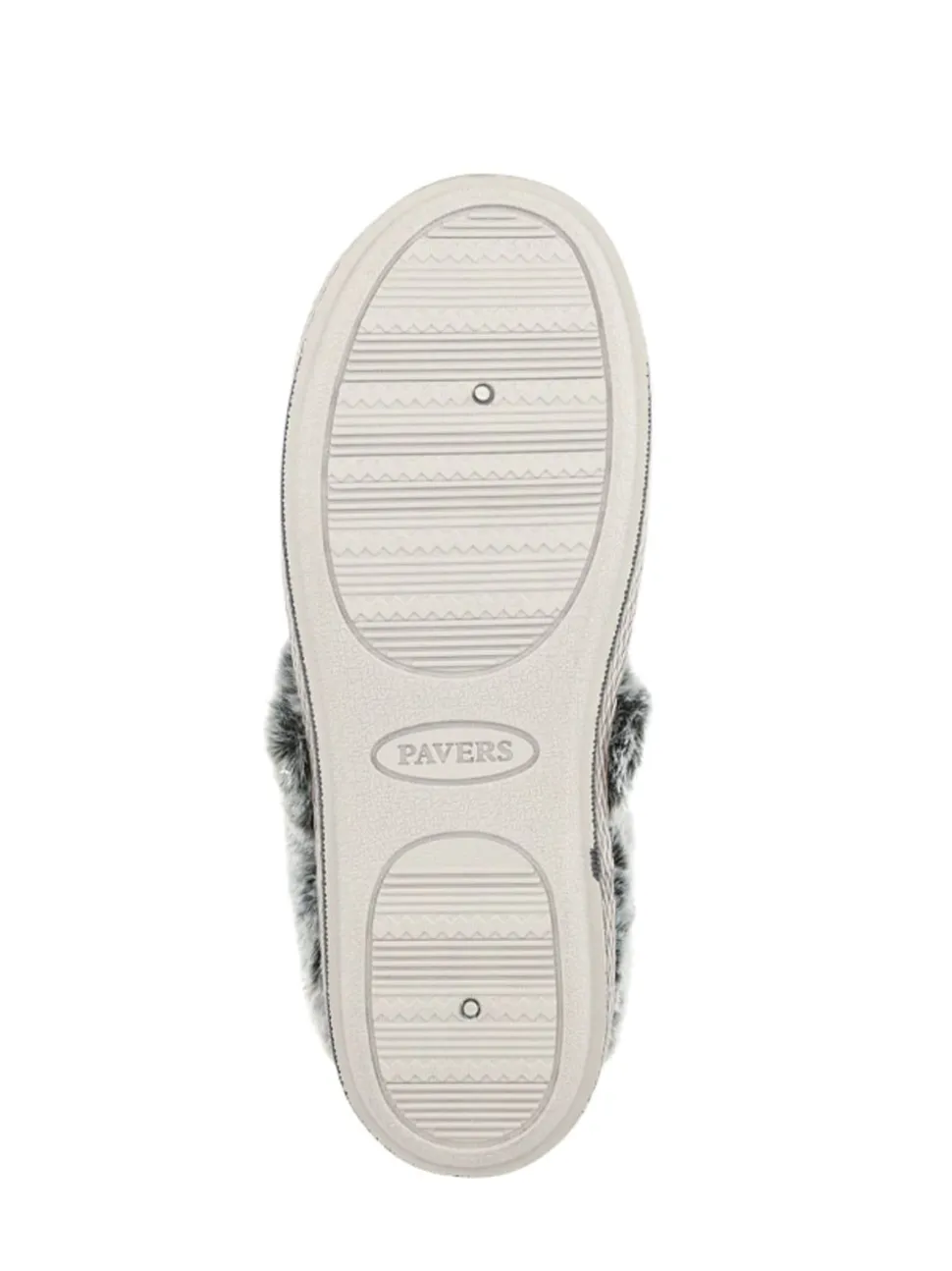 Pavers Grey Warm Lined Memory Foam Slippers