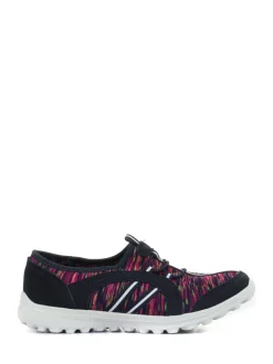 Pavers Navy Multi Pavers Ladies Wide Fit Lightweight Slip-On Trainers