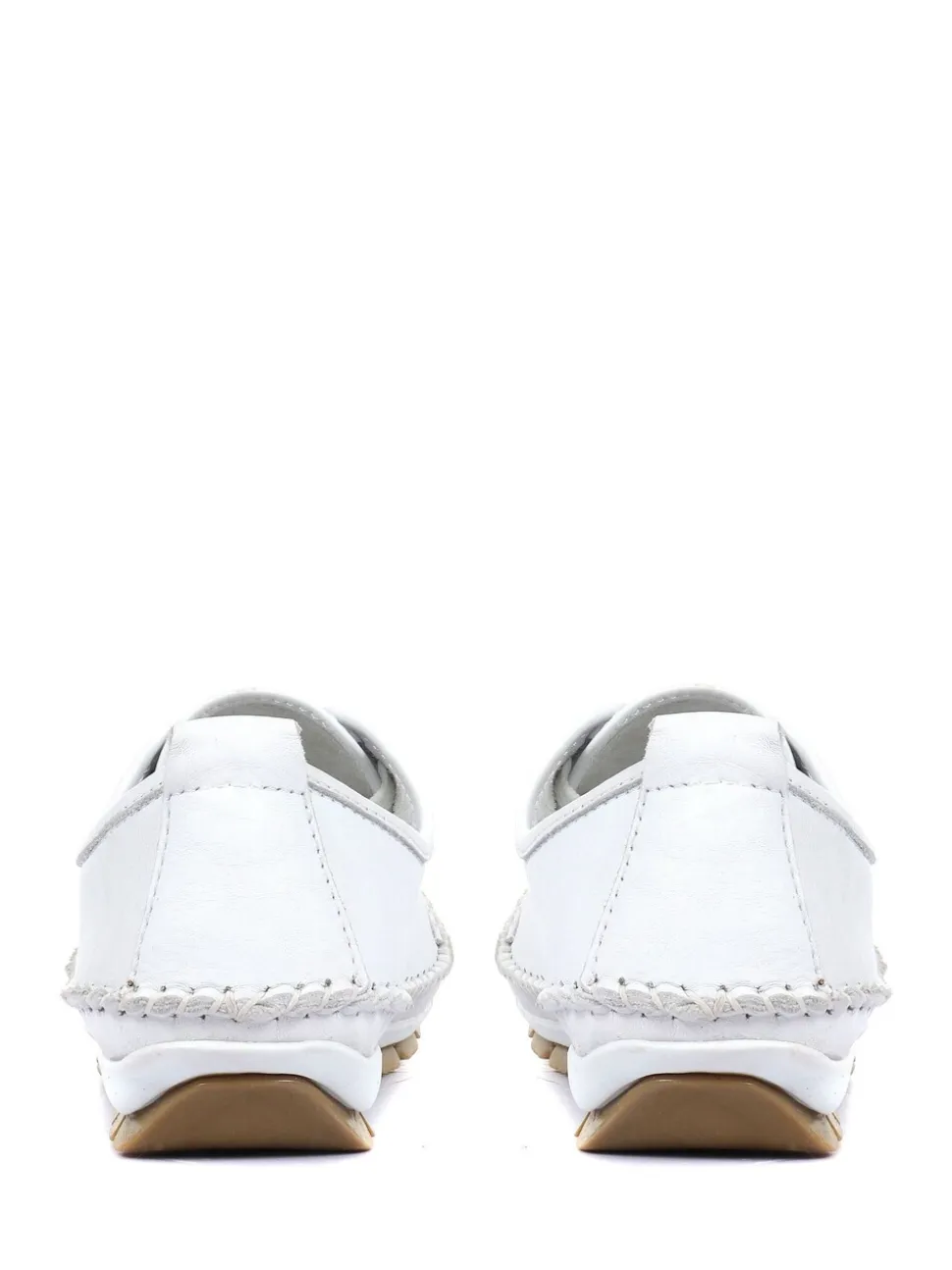 Pavers White Ladies Leather Lace-Up Trainers