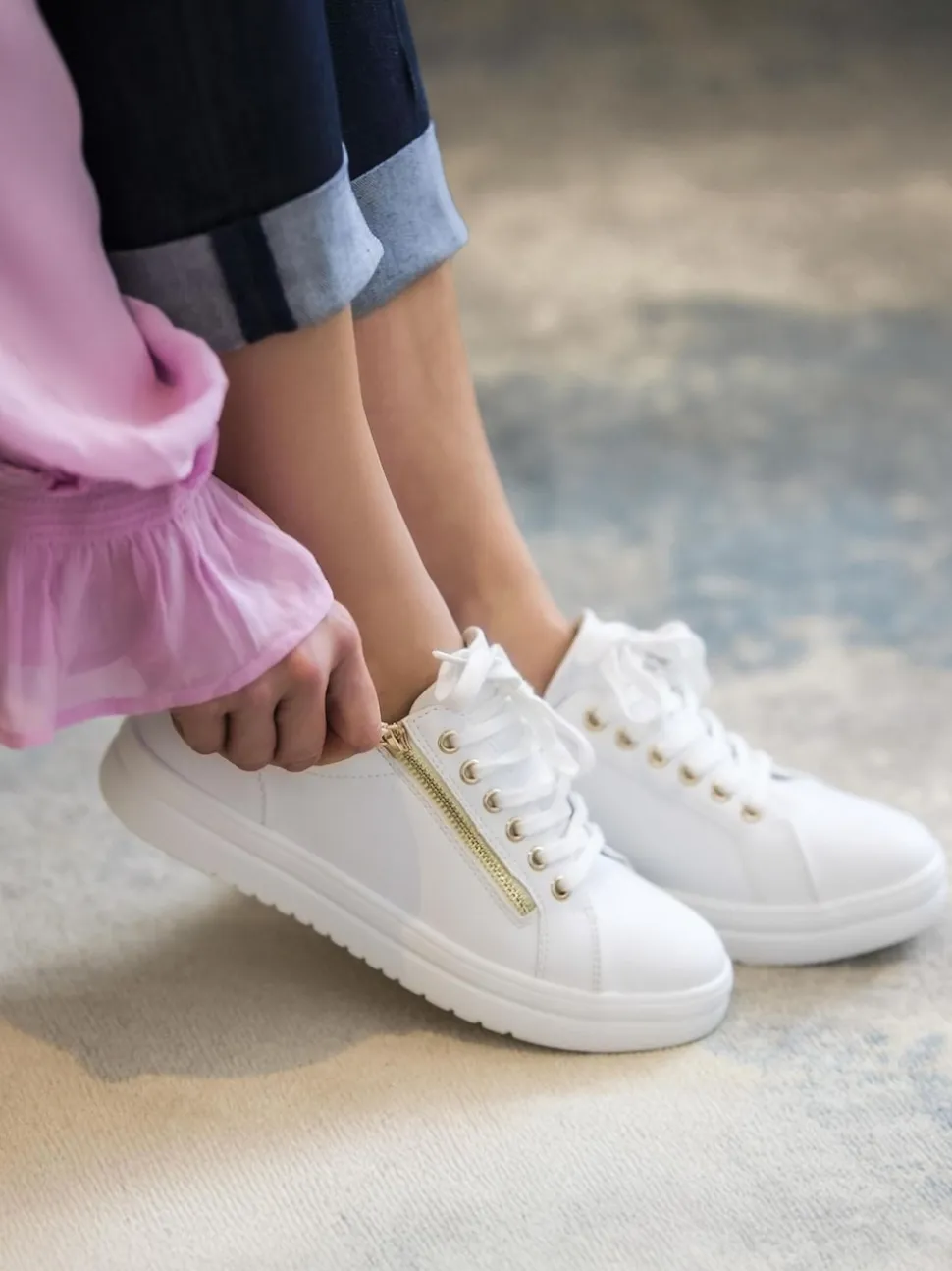 Pavers White Pavers Chunky Platform Trainers