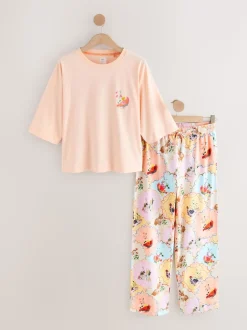 Peach Pink Hen Jersey Short Sleeve Pyjamas