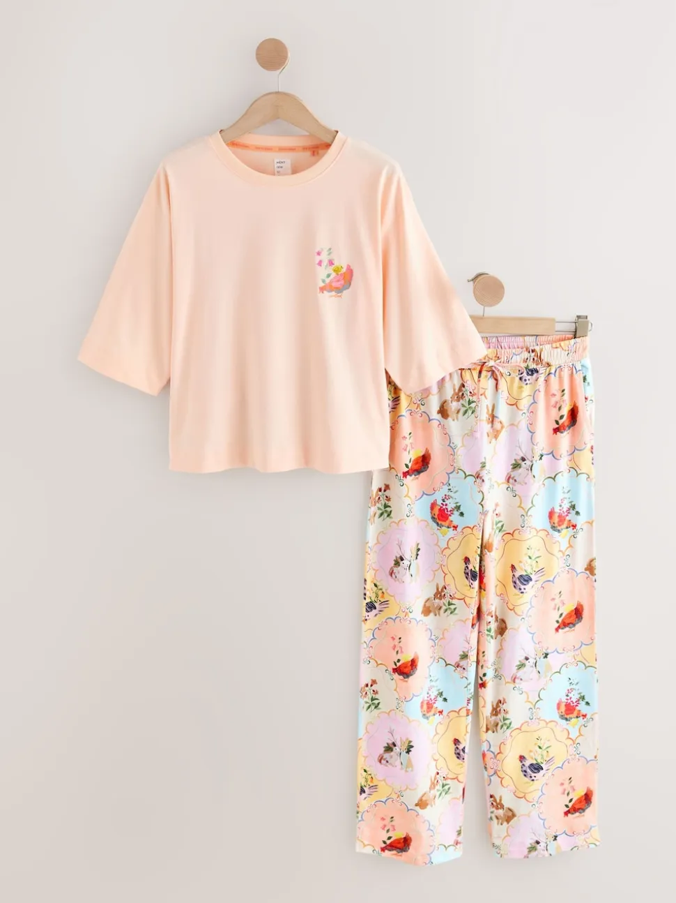 Peach Pink Hen Jersey Short Sleeve Pyjamas