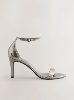 Pewter Forever Comfort® Strappy Heeled Sandals