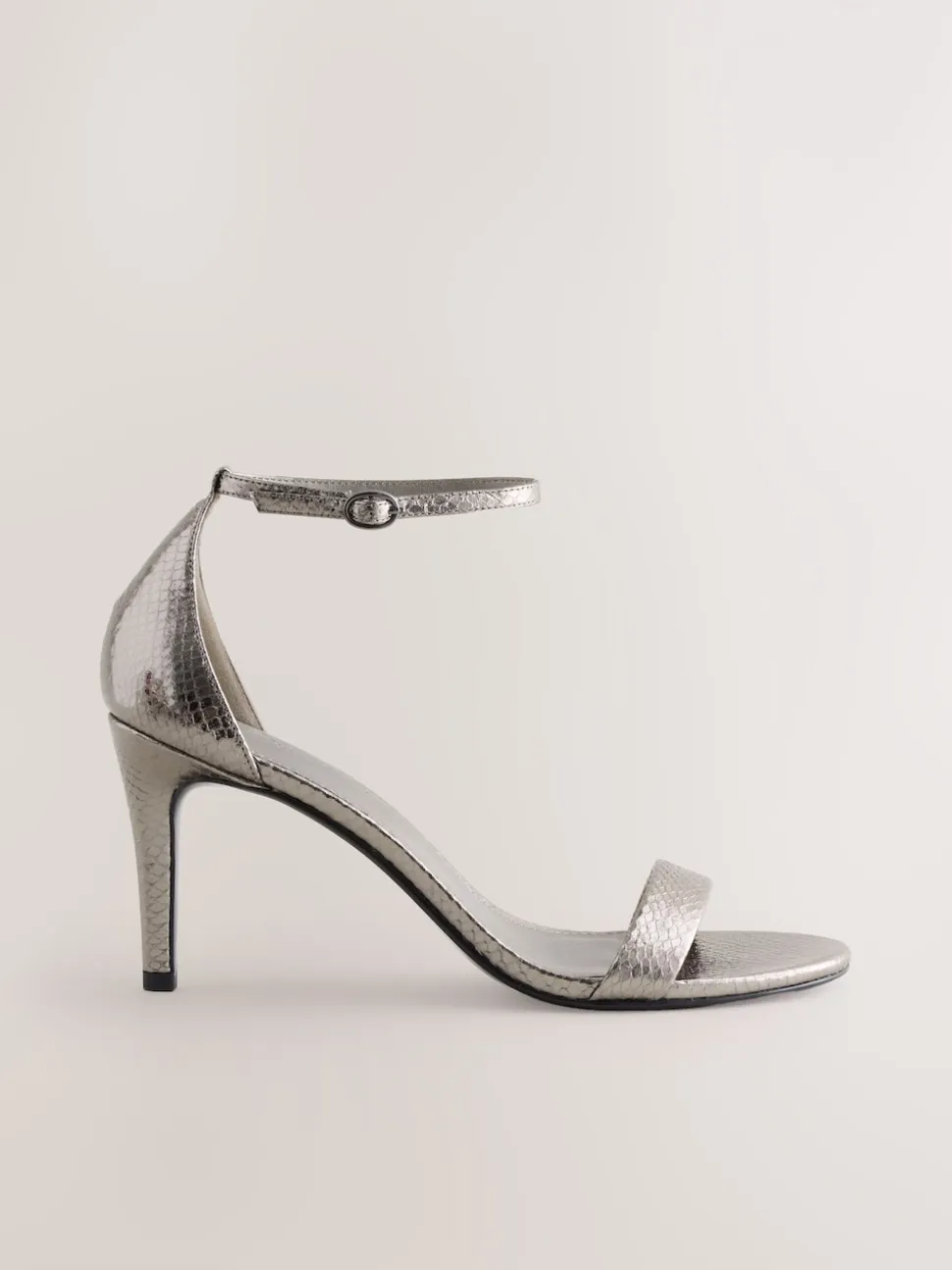Pewter Forever Comfort® Strappy Heeled Sandals