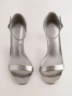 Pewter Forever Comfort® Strappy Heeled Sandals