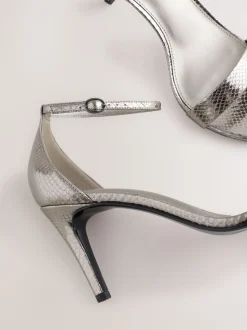 Pewter Forever Comfort® Strappy Heeled Sandals