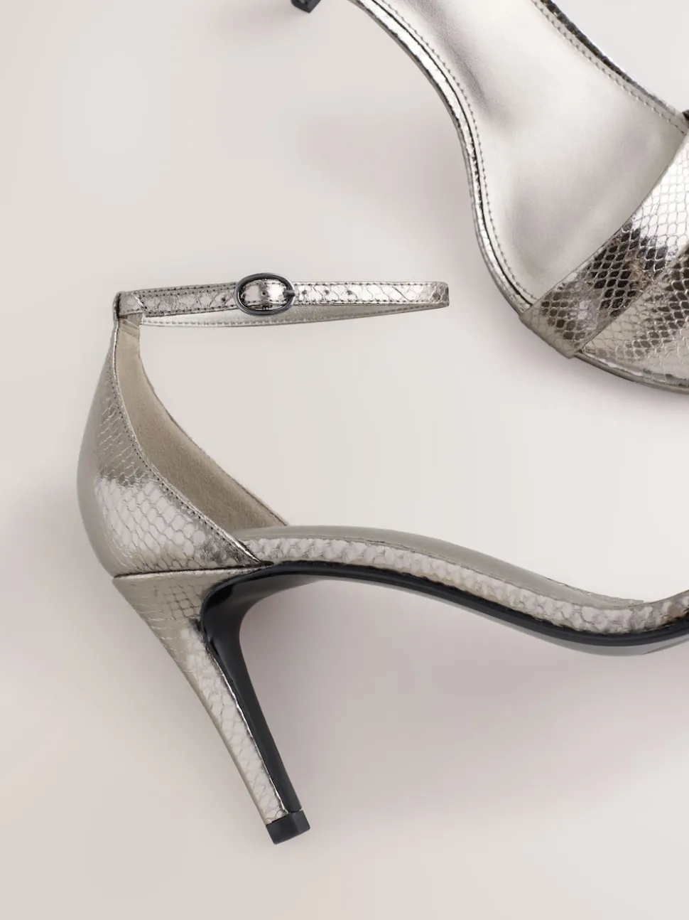 Pewter Forever Comfort® Strappy Heeled Sandals