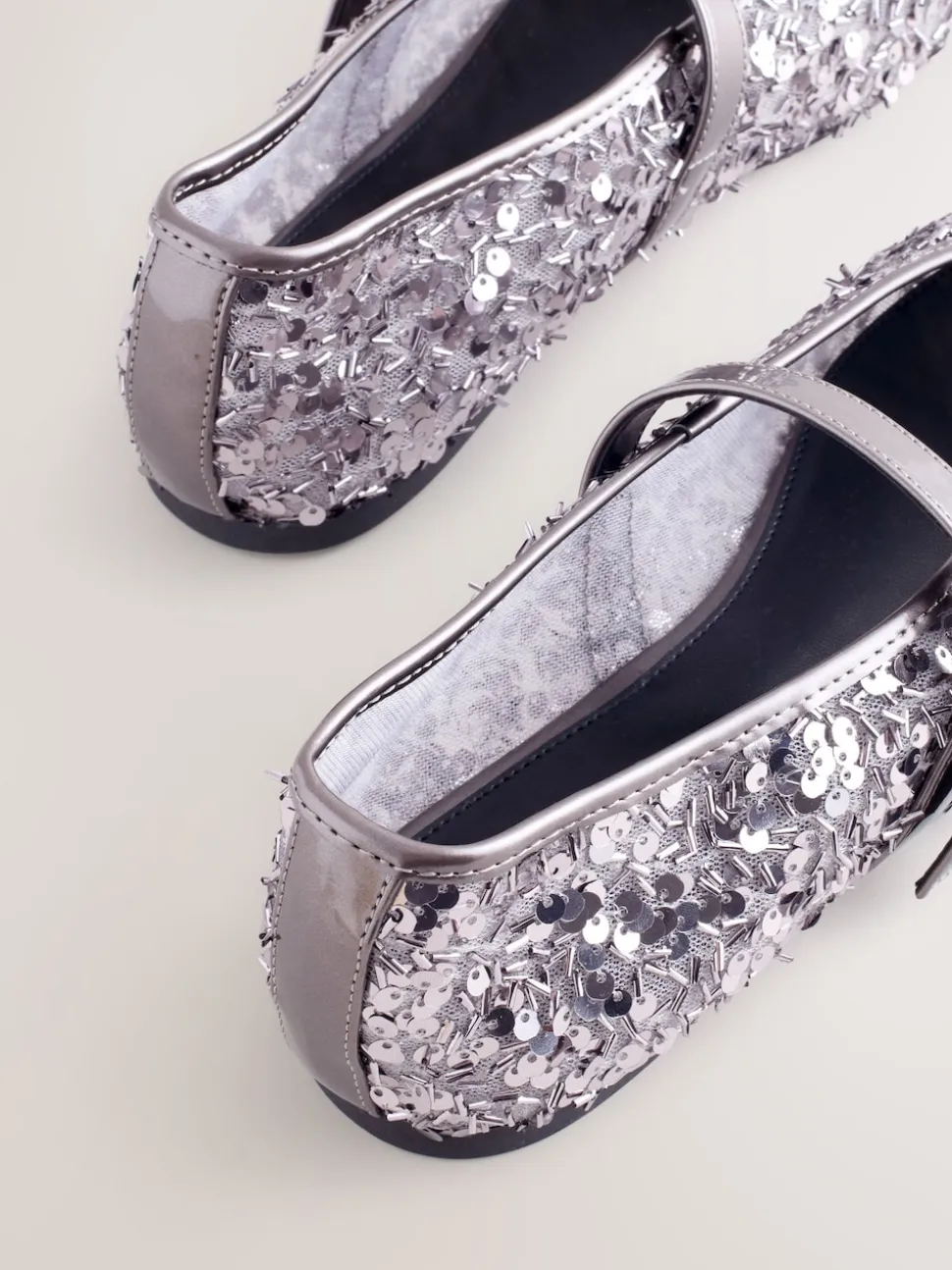 Pewter Sequin Forever Comfort® Embellished Sequin Mary Jane Shoes