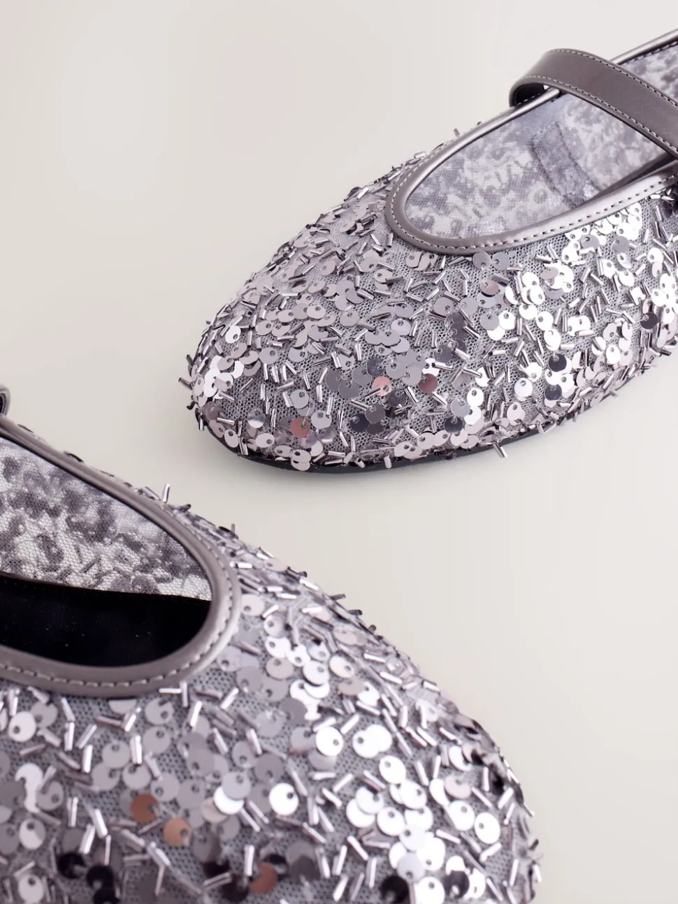 Pewter Sequin Forever Comfort® Embellished Sequin Mary Jane Shoes
