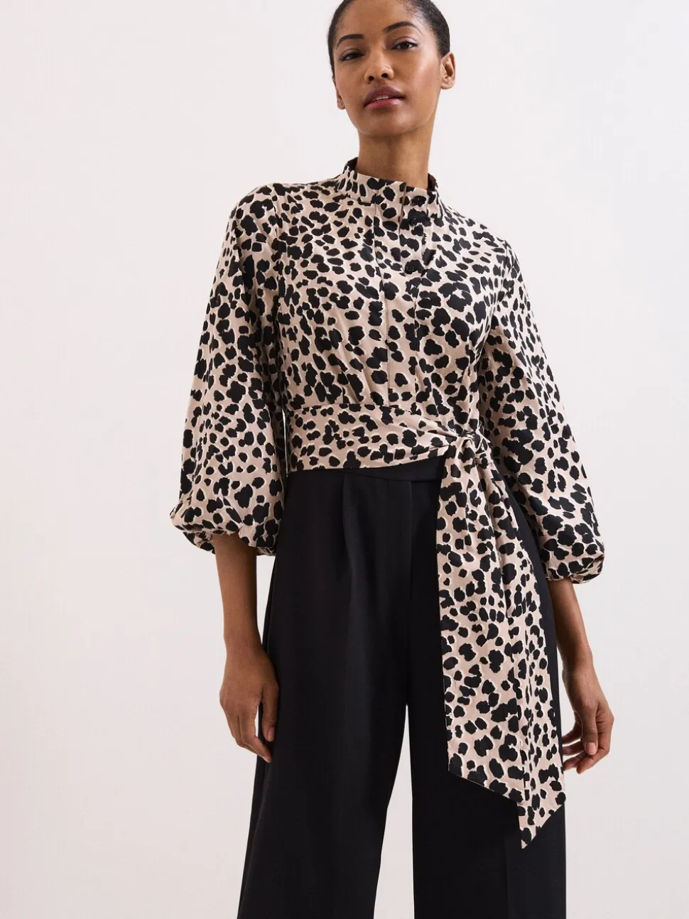 Phase Eight Black Leopard Jumpsuit