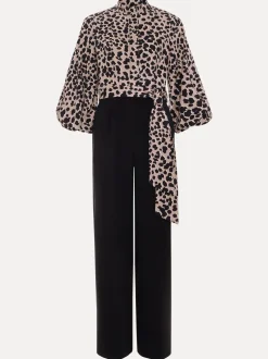 Phase Eight Black Leopard Jumpsuit