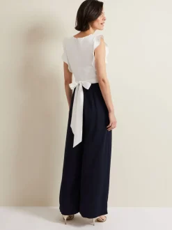 Phase Eight Blue Ayla Ruffle Jumpsuit
