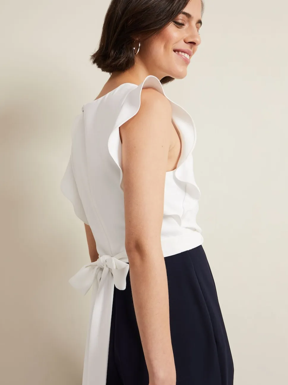 Phase Eight Blue Ayla Ruffle Jumpsuit