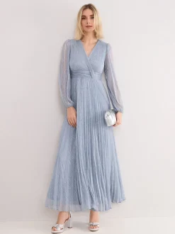 Phase Eight Blue Harper Plisse Dress