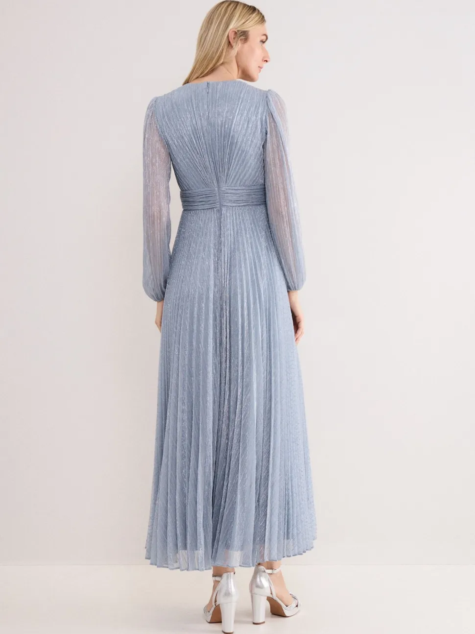 Phase Eight Blue Harper Plisse Dress