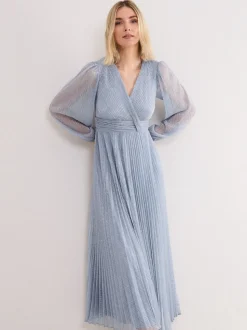 Phase Eight Blue Harper Plisse Dress