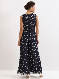 Phase Eight Blue Maxine Spot Jumpsuit