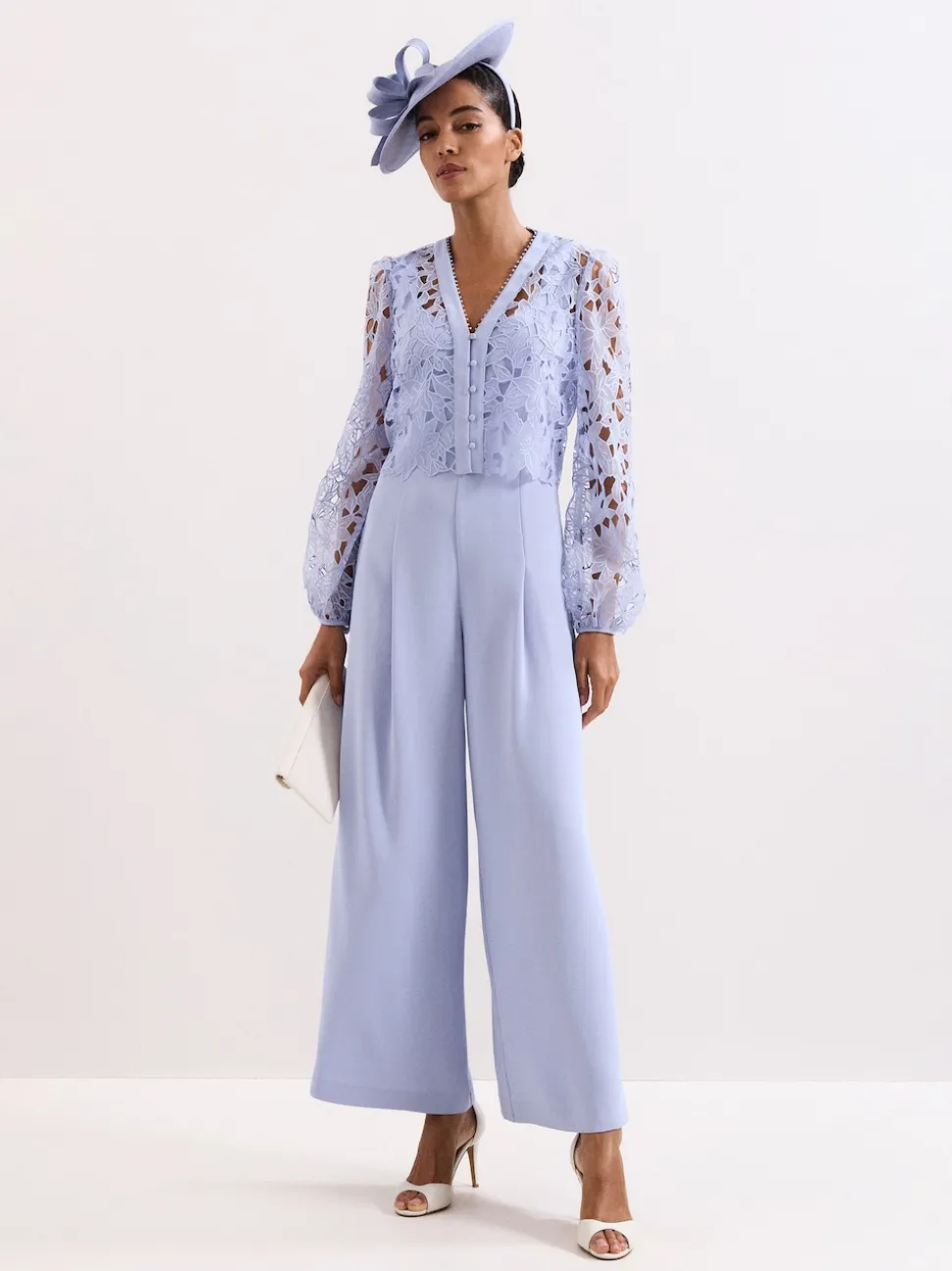 Phase Eight Blue Petite Winona Lace Jumpsuit