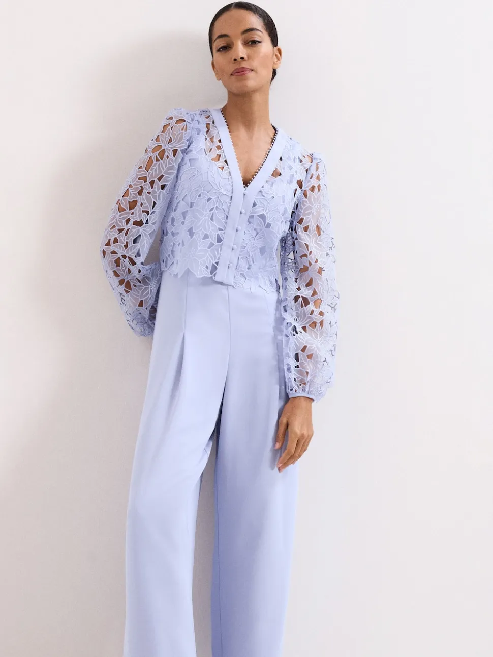 Phase Eight Blue Petite Winona Lace Jumpsuit
