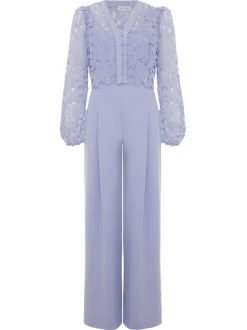 Phase Eight Blue Winona Lace Jumpsuit