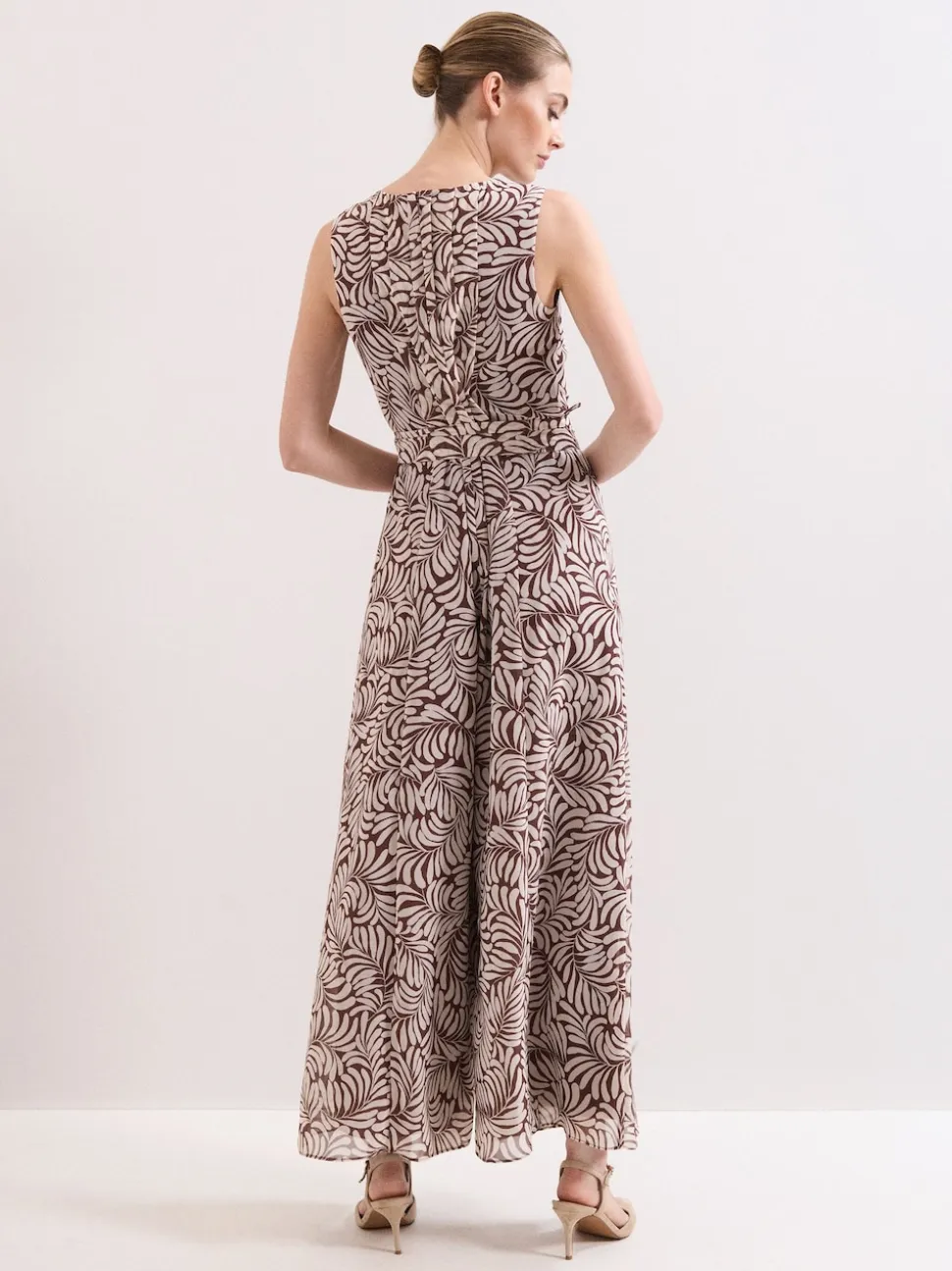 Phase Eight Brown Janine Leaf Jumpsuit