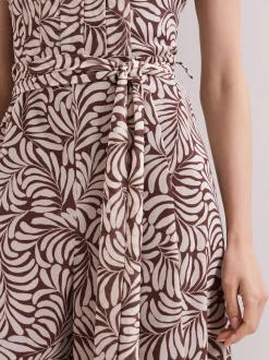 Phase Eight Brown Janine Leaf Jumpsuit
