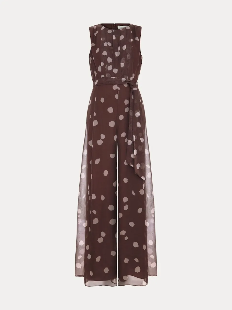 Phase Eight Brown Petite Maxine Spot Chiffon Jumpsuit