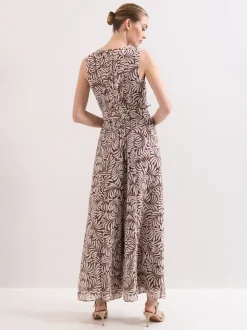 Phase Eight Brown Petite Janine Leaf Jumpsuit