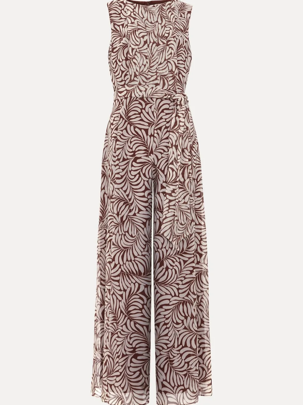 Phase Eight Brown Petite Janine Leaf Jumpsuit