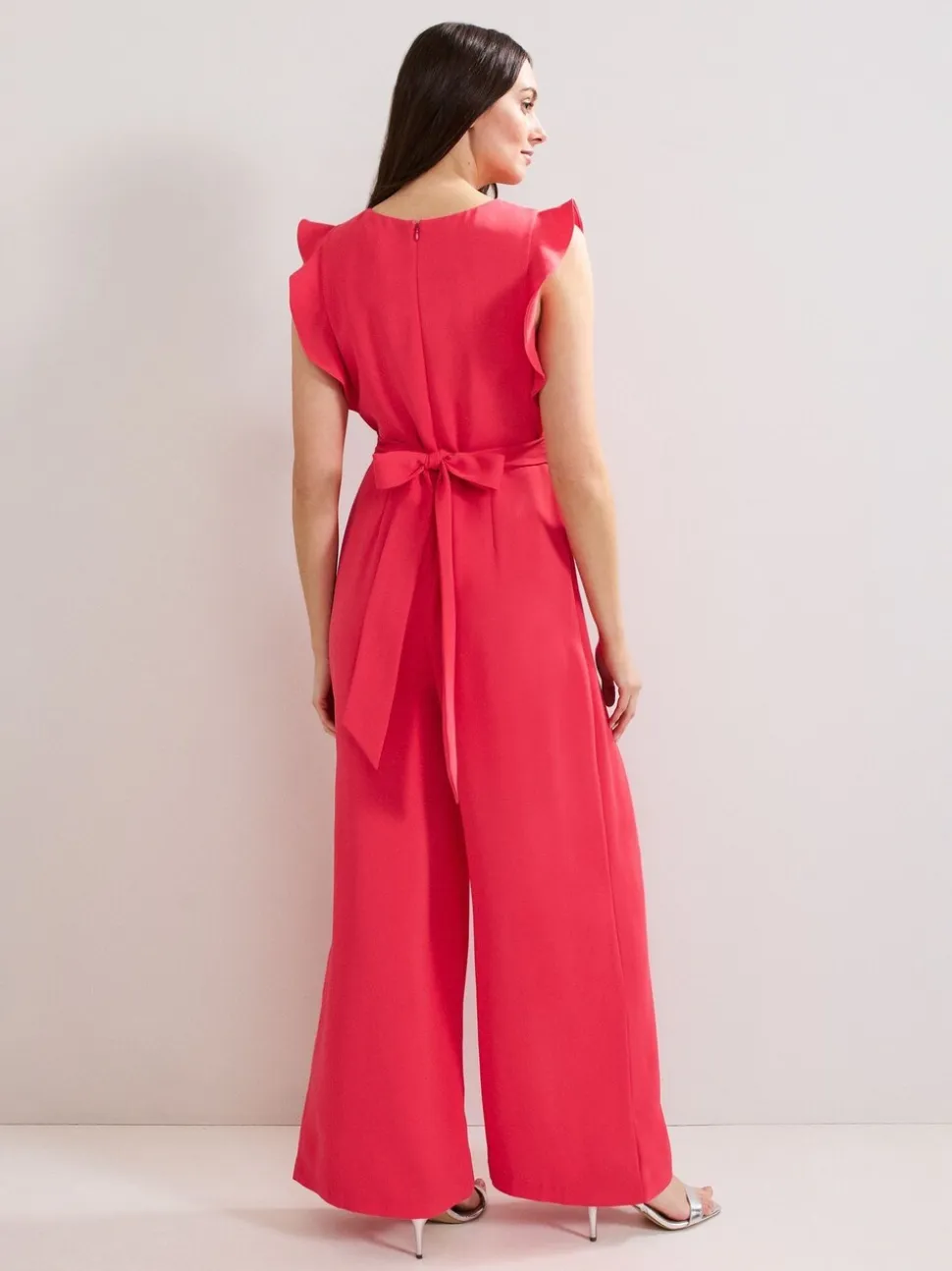 Phase Eight Pink Ayla Ruffle Jumpsuit