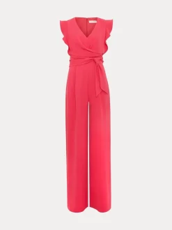 Phase Eight Pink Ayla Ruffle Jumpsuit