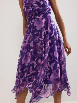 Phase Eight Purple Lucinda Spot Dress